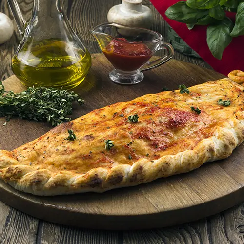 Calzone with olive oil and herbs