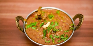 Curry dish with garnish